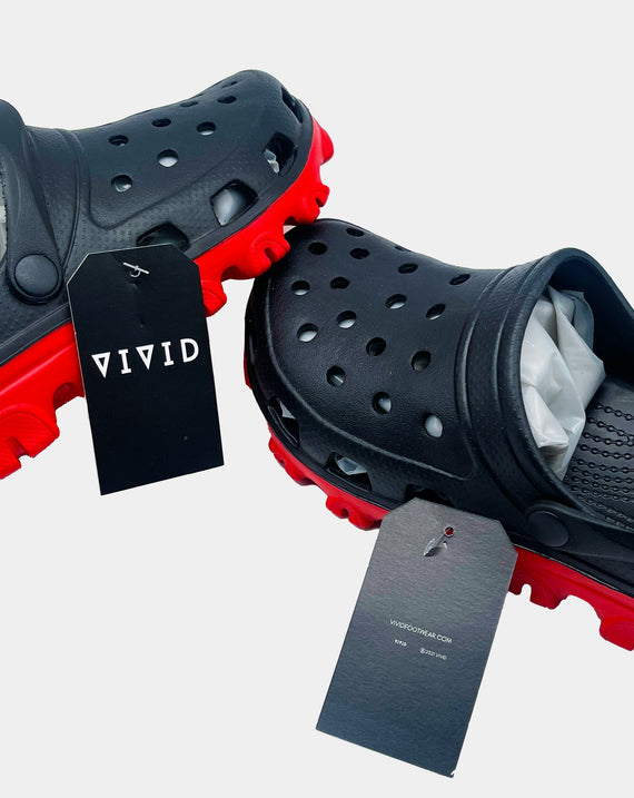 Red VIVIDMax 01 | All-Terrain Performance + Recovery Clog (Acupressure Footbed)